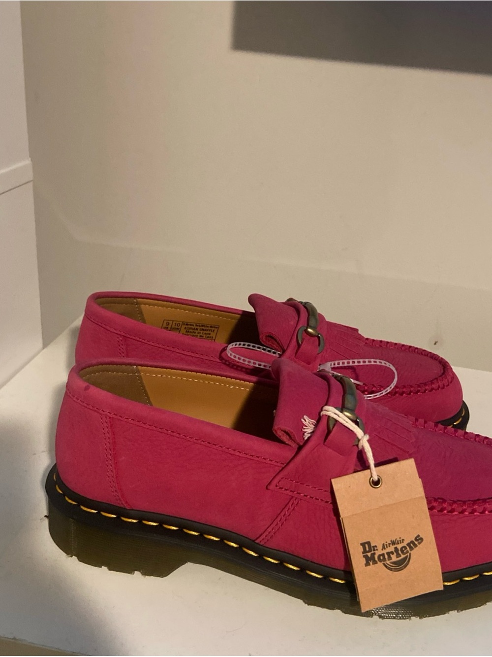 Dr. Martens Pink Suede Buckle Loafers
